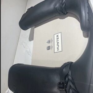 Hunter Matte Black Tall Boots
